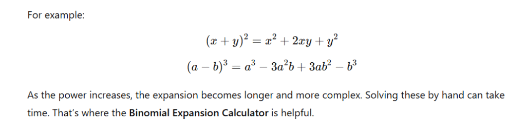 Binomial Expansion Calculator