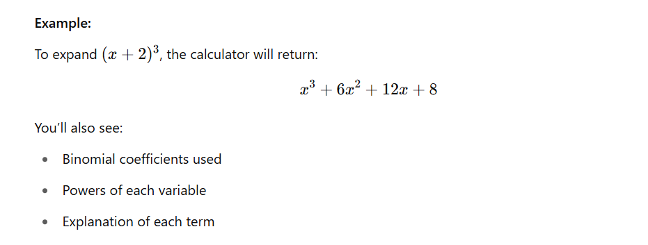 Binomial Expansion Calculator