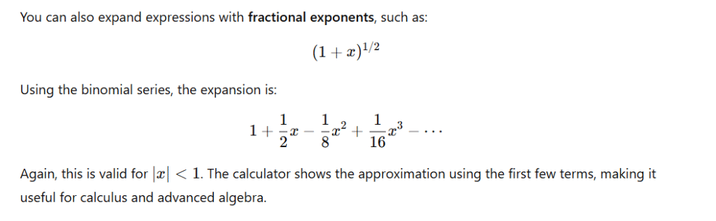 Binomial Expansion Calculator