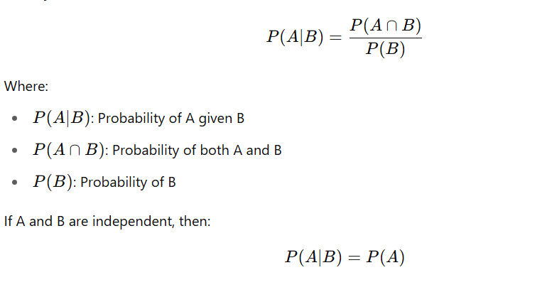 Conditional Probability Calculator Formula